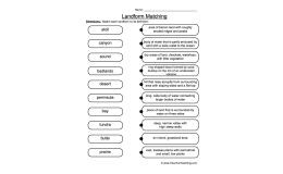 Landform Definitions Worksheet