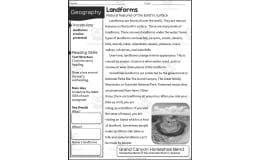 Landforms Reading Packet