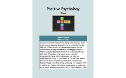 Learning About Flow-A Positive Psychology Concept