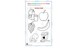 Healthy Foods Matching Worksheet for Kindergarten