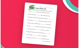 Leave Leaves Left Fill in the Blank Worksheet