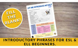 Let me introduce myself - beginner ESL speaking prompts/writing worksheet