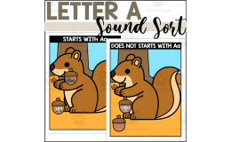 Letter A Beginning Sound Sort - Fall Themed