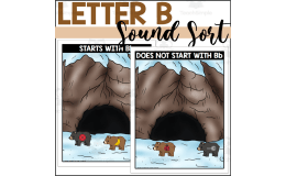 Letter B Beginning Sound Sort - Bear Themed