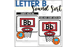 Letter B Beginning Sound Sort - Sports Themed