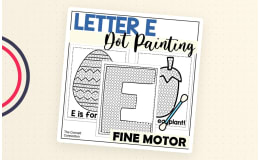 Letter E Dot Painting