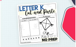 Letter K Cut and Paste Worksheets