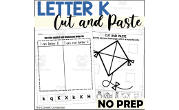 Letter K Cut and Paste Worksheets
