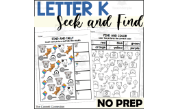 Letter K Seek and Find Worksheets