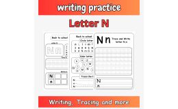 letter n tracing and writing - handwriting letter n worksheets