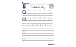 Letter Q Handwriting Practice Worksheet