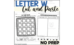 Letter W Cut and Paste Worksheets
