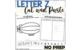Letter Z Cut and Paste Worksheets