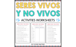 Living Things and Non Living Things Worksheets in Spanish