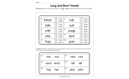 Long and Short Vowels Worksheet