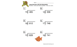 Long Division No Remainder Problems Worksheet