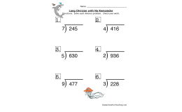 Long Division No Remainder Worksheet