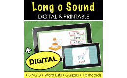 Long o Sound - Digital Quiz, Digital Flash Cards, Word Lists and Quizzes