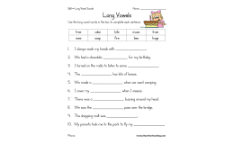Long Vowels Fill-in-the-Blank – Phonics Worksheet