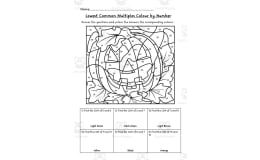 Lowest Common Multiples Color by Number Activity