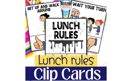Lunch Rules, Behaviors and Manners Clip Cards