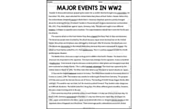 Major Events in World War II Thanksgiving Coloring Activity