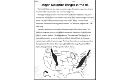 Major US Mountains Reading Packet