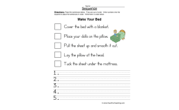 Making a Bed Sequence Worksheet
