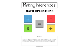 Making Inferences Math Operations Activity