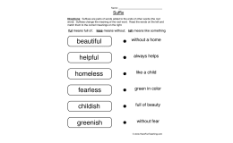 Matching Suffix Worksheet
