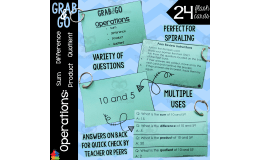 Math Flash Cards | Operations