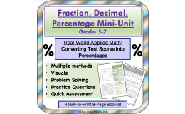 Math Mini Unit: Real World Percentages: Converting Test Scores