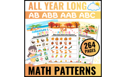 Math Patterns Worksheets Bundle for K - PreK AB ABB AAB ABC | All Year