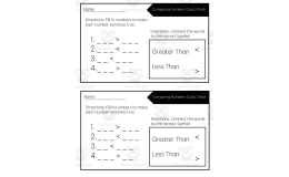 Math Quick Check: Comparing Numbers 2