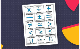Math Symbols English/Russian Flash Cards, Math Vocabulary Sight Words