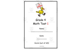 Math Tests 1-3: Grade 4