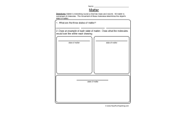 Matter Worksheet