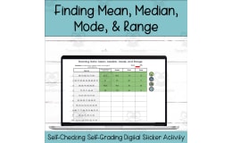 Mean, Median, Mode, and Range Digital Self-Checking Math Activity