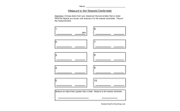 Measurement Centimeters Worksheet