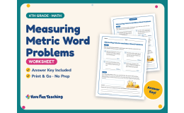 Measuring Metric Word Problems Worksheet – 4th Grade Capacity Practice
