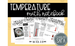 Measuring Temperature Math Interactive Notebook (VA SOL 3.10)