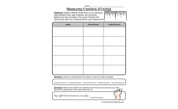 Measuring to the Fractions of Inches Worksheet