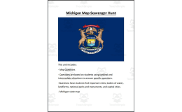 Michigan Map Scavenger Hunt