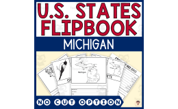 Michigan State Flipbook (Capital, Bird, Flower, Flag, Animal)