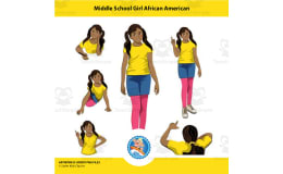 Middle School African American Girl Clipart