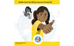 Middle School African American Girl Showing Thumbs Up Clipart