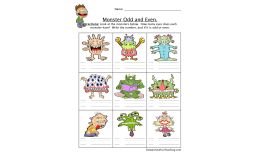Monster Odd Even Worksheet