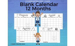Monthly Blank Calendar Printables for Class