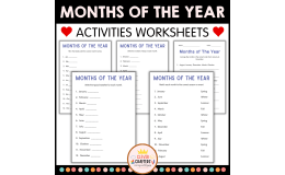 Months of the Year Worksheets Calendar Math Printable Activities