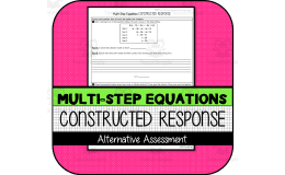 Multi-Step Equation Constructed Response